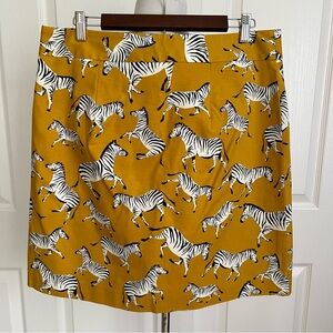 NWT Ann Taylor Factory Zebra Print Golden Yellow and Black Skirt Womens Sz 12